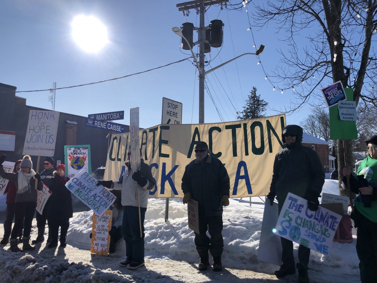 Climate strikers in Bracebridge, January 2020
