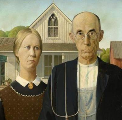 American Gothic by Grant Wood, from the Art Institute of Chicago